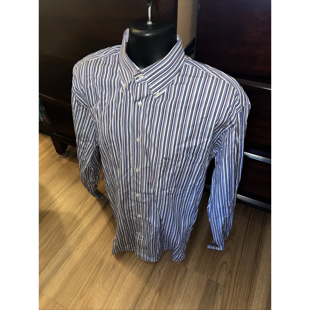 Paul & Shark Yachting Multi Striped Long Sleeve Button-Up Shirt Size 44 Xl - Picture 2 of 7